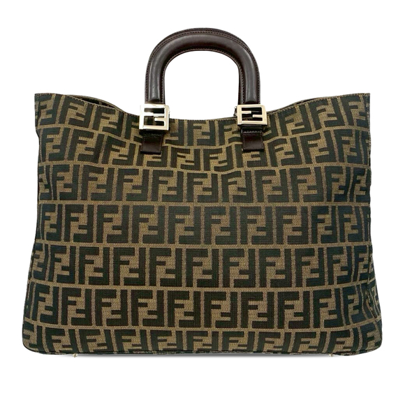 Fendi Handbags - Pre-Loved Fendi Large Zucca Canvas Twins Tote